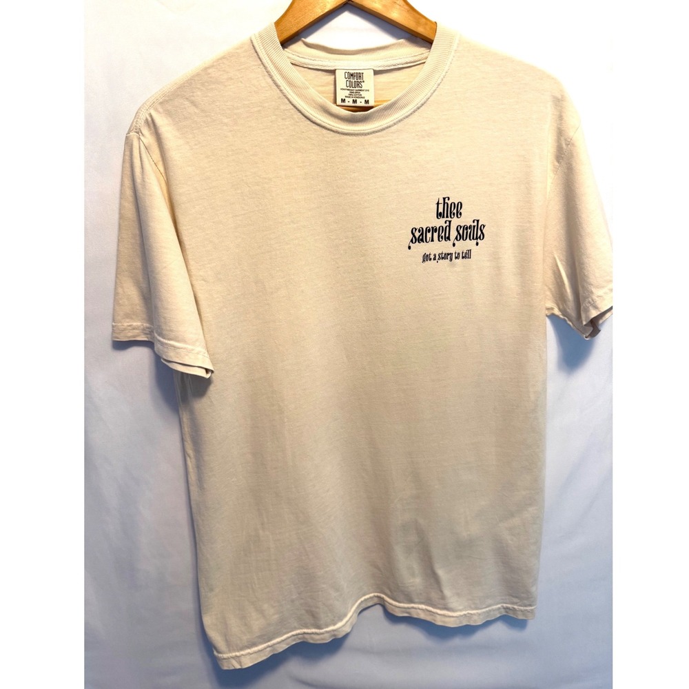 Thee Sacred Souls Comfort Colors Graphic Band T Shirt Cream Men's Medium M